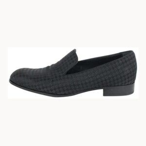 Louis Vuitton Mens US 9 Black Damier Sparkle Slip On Loafer Dress Shoe 1LV3L17